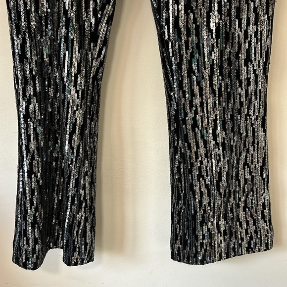 Zadig and Voltaire Polis Velours Pant Velour Black Silver Sparkle Sz 38 US M NEW - Picture 5 of 14